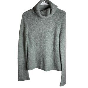 Vintage J CREW Women's M Marled Turtleneck Sweater Light Blue Wool Blend $165